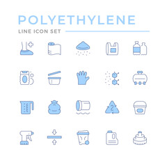 Set color line icons of polyethylene