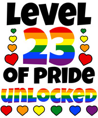 Level 23 of Pride Unlocked Rainbow LGBT 23rd Birthday