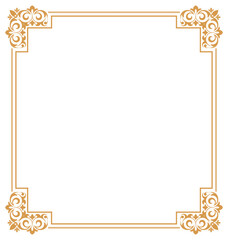 Decorative frame Elegant vector element for design in Eastern style, place for text. Floral golden and white border. Lace illustration for invitations and greeting cards.