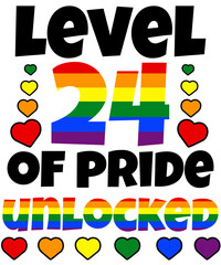Level 24 of Pride Unlocked Rainbow LGBT 24th Birthday