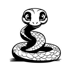 snake cartoon line sketch