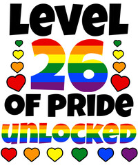 Level 26 of Pride Unlocked Rainbow LGBT 26th Birthday