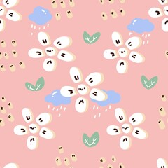 Nursery pattern minimal seamless pattern for fabric pattern, wallpaper, background, for background, Nursery industry soft and comfortable style