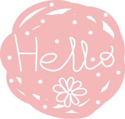 Handwritten phrase HELLO. Highlight cover, social media emblem, icon, logo. Transparent PNG Clipart