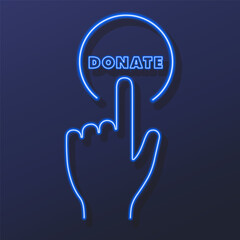 Obraz premium finger cursor neon sign, modern glowing banner design, colorful modern design trends on black background. Vector illustration.