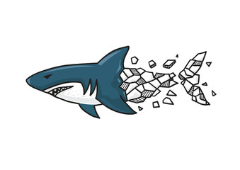 Vector of shark on white background