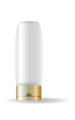 Bottles with spray, dispenser and dropper, cream jar, tube. Cosmetic package.