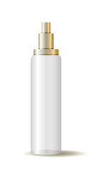 Bottles with spray, dispenser and dropper, cream jar, tube. Cosmetic package.