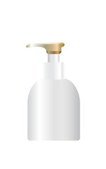 Bottles with spray, dispenser and dropper, cream jar, tube. Cosmetic package.