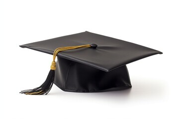 Graduate hat isolated on white background.