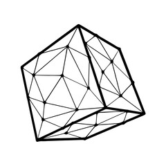 Cube polygonal  icon isolated on white background