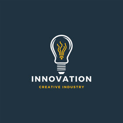 creative innovation bulb lamp logo icon and business card design . lamp Logo Design Colorful . Idea creative light bulb logo . Bulb digital logo technology Idea