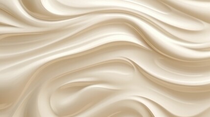 Realistic foundation creamy texture. Liquid sweet melted caramel. Wavy abstract background. Generative AI. Illustration for banner, poster, cover, brochure, presentation or beauty products ad.