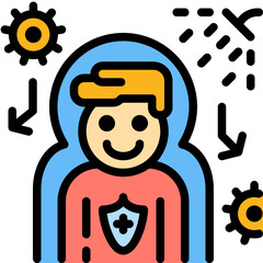 take a shower for protect virus color style icons