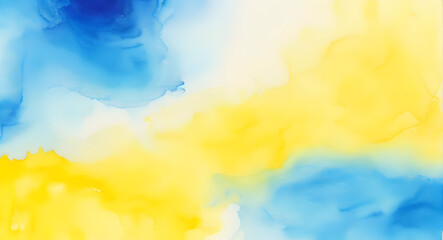 Yellow Blue abstract watercolor. Colorful art background with space for design