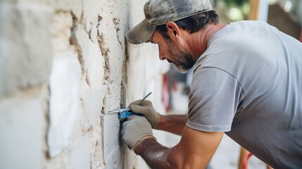 repairman repairing something at home