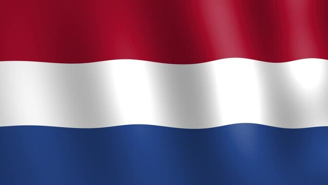 Animation waving flag of Netherlands
