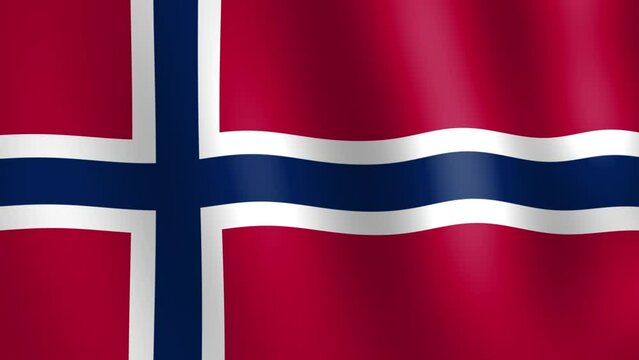 Animation waving flag of Norway