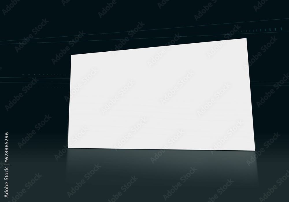 Poster 3d rendering of a white empty space on a dark background