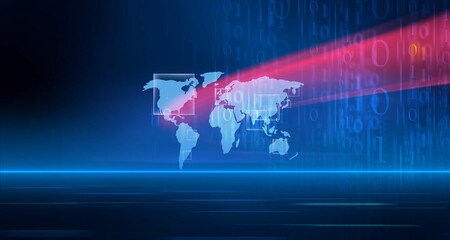 3D illustration of a world map featuring large squares and representing the concept of trading