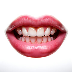 Obraz premium smiling mouth with lip. Generated Ai
