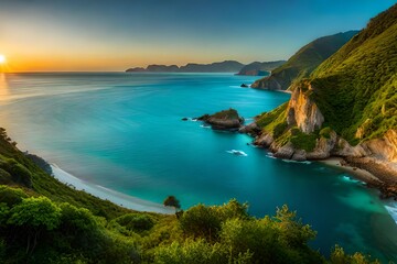 Fototapeta premium view of the coast of the region generated Ai.