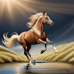 running horse generative by AI technology