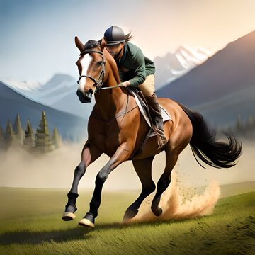 running horse generative by AI technology