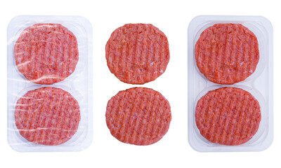 set of mockup packaging of steaks hache - 628968895