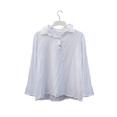 white women's shirt on the hanger. mockup
