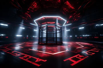 Fotobehang MMA Fighting Cage. AI © Usmanify
