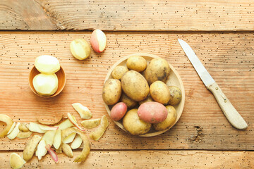 Kartoffeln Ernte Zubereitung Schale
