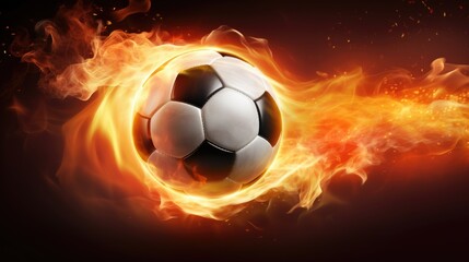 Fototapeta premium a ball burning from a strong blow from a player