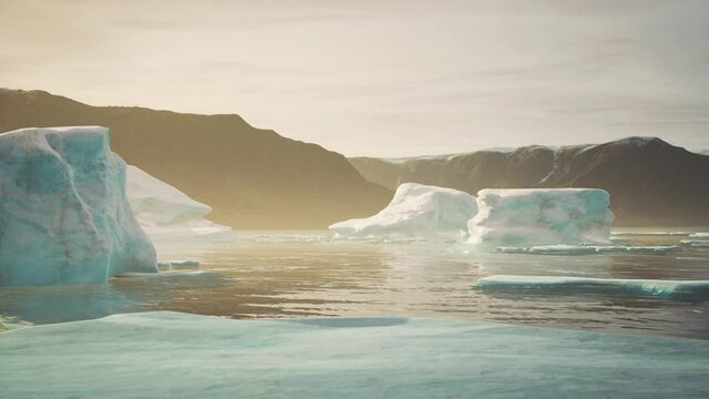 big icebergs near Greenland region