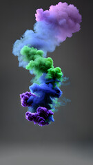Fx Bold 3D Colorful Smoke Clouds On Dark Grey Background