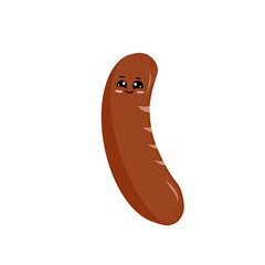 Sausages for breakfast on a white background