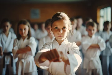 Fotobehang children participating in self-defense © Vladimir Polikarpov