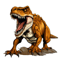 Tyrannosaurus rex in vector art style isolated on white background.