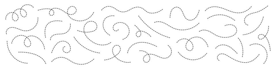 Fotobehang Hand drawn curve dotted line vector set. © Maksim