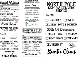 north pole delivery tag  svg bundle