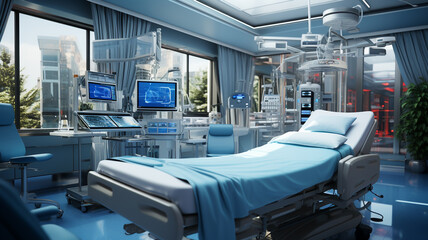 Fototapeta na wymiar rendering of a surgery room.generative ai