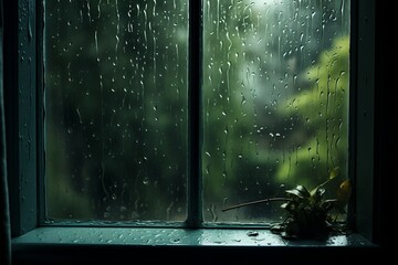 Rainy Window. AI