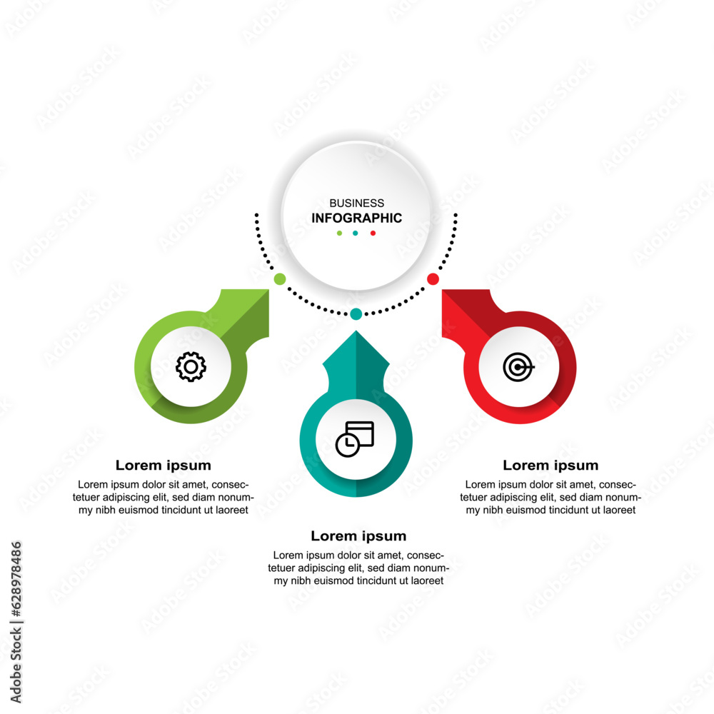 Aufkleber infographic template vector element.