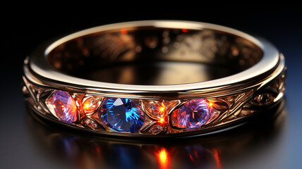 wedding rings in a stone.generative ai