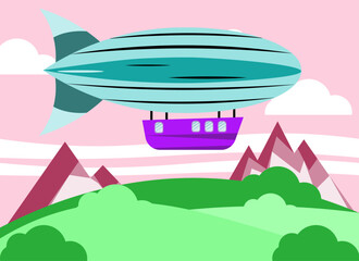 Transport flat blimp illustration © John
