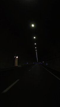 Vertical Video of Driving in the Tunnel