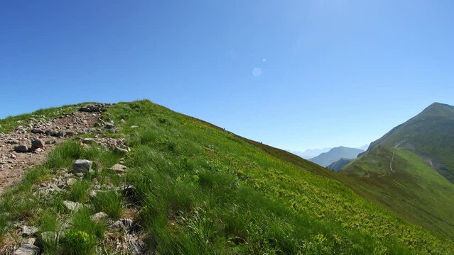 Hiking on summer day in West Tatra mountains