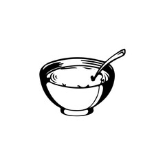 vector illustration of a bowl of soup