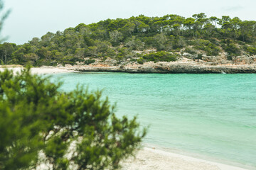 Beautiful beach with turquoise water on the island of Mallorca, Spain