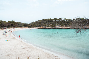 Beautiful beach with turquoise water on the island of Mallorca, Spain
